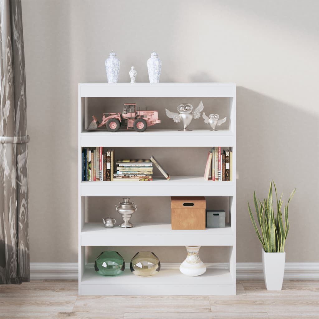 Boekenkast/Kamerscherm 100X30X135 Cm Hoogglans Wit
