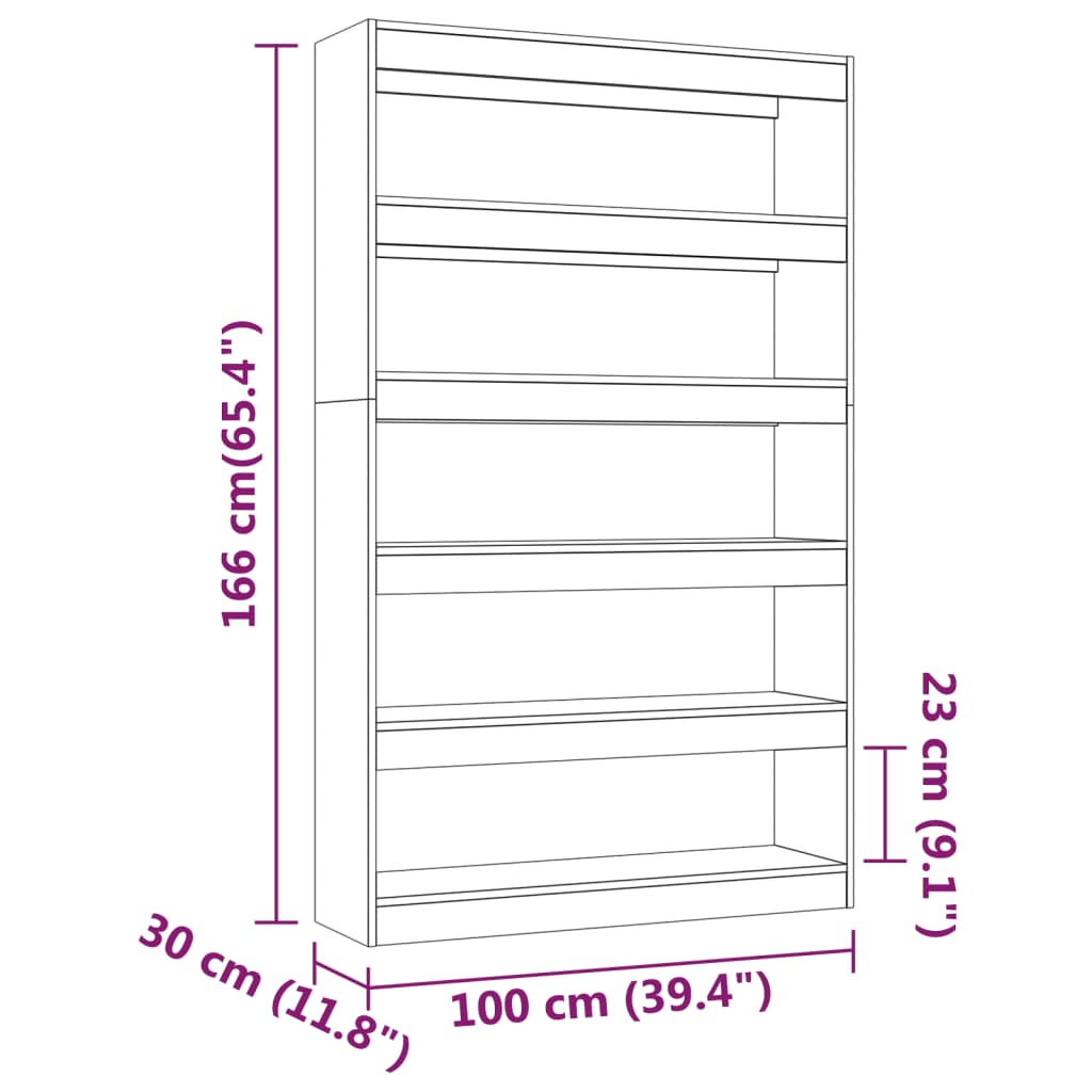 Boekenkast/Kamerscherm 100X30X166 Cm Zwart
