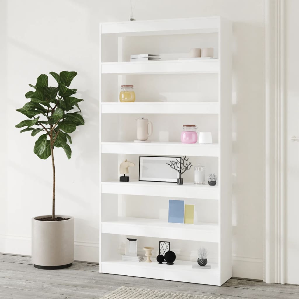 Boekenkast/Kamerscherm 100X30X198 Cm Bewerkt Hout Wit