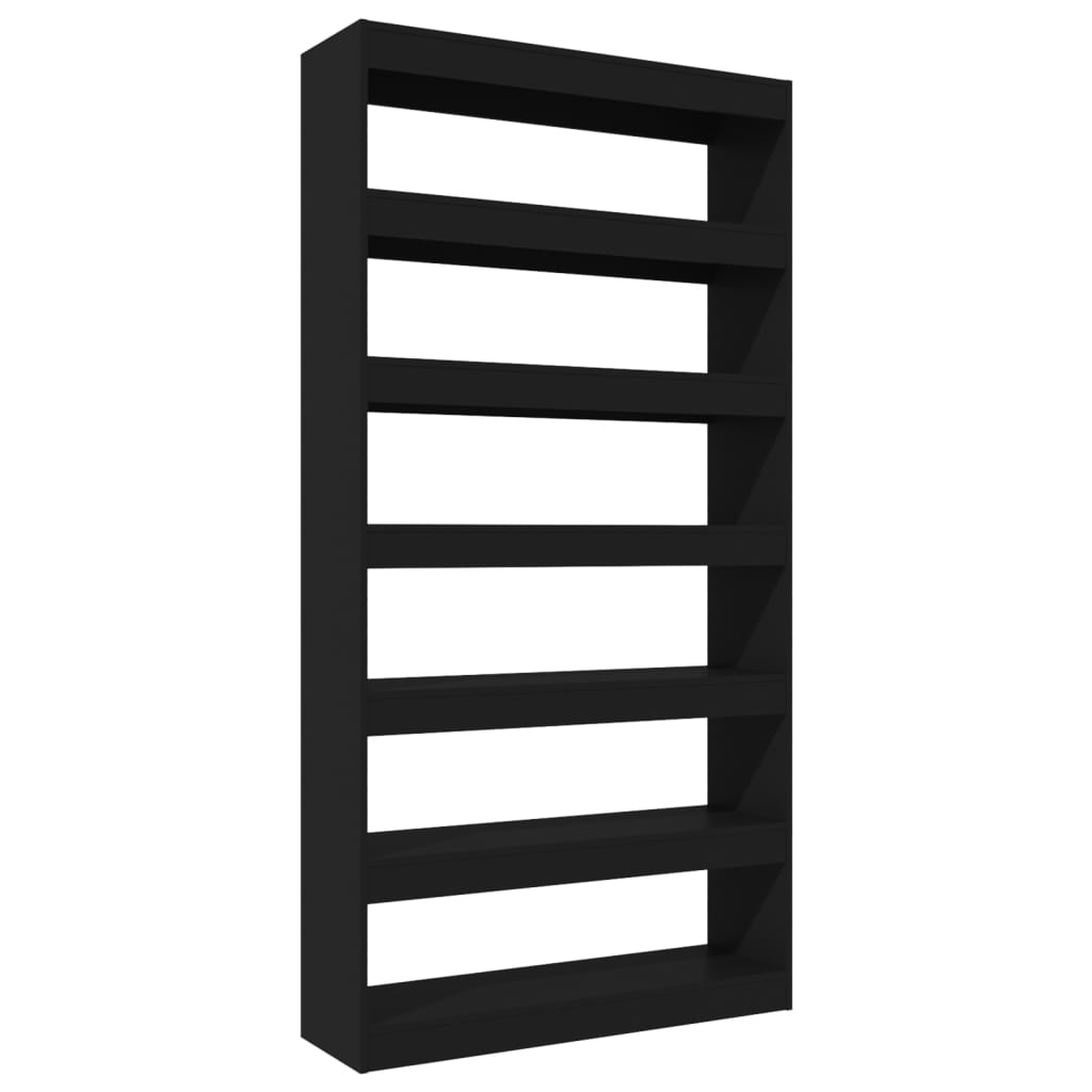 Boekenkast/Kamerscherm 100X30X198 Cm Bewerkt Hout Zwart