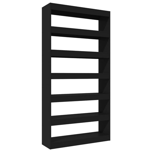 Boekenkast/Kamerscherm 100X30X198 Cm Bewerkt Hout Zwart