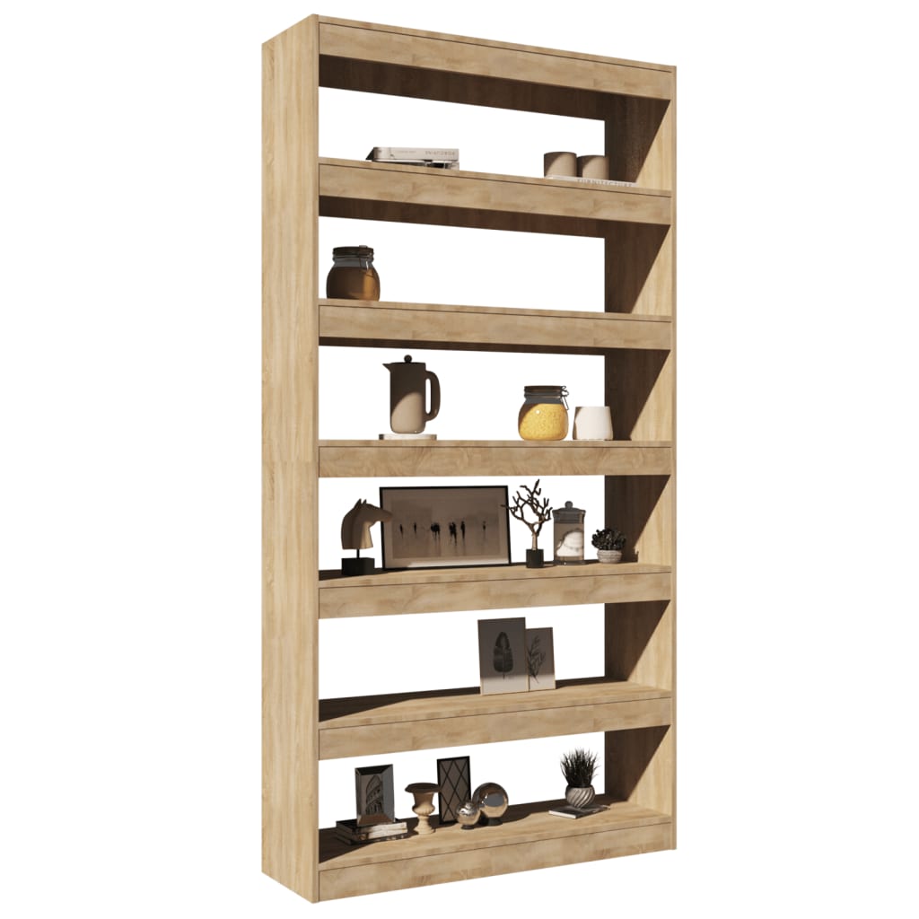 Boekenkast/Kamerscherm 100X30X198 Cm Bewerkt Hout Sonoma Eiken