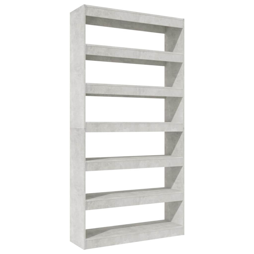 Boekenkast/Kamerscherm 100X30X198 Cm Bewerkt Hout Betongrijs