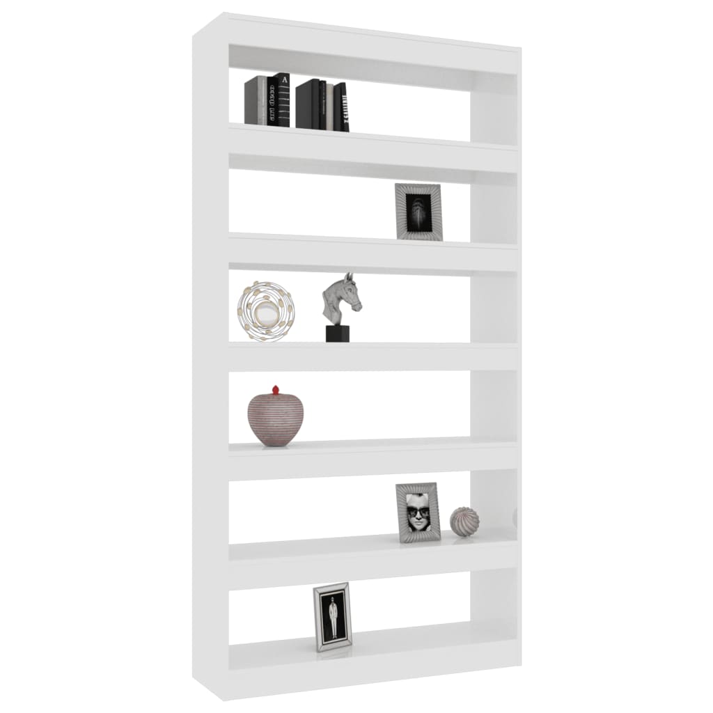 Boekenkast/Kamerscherm 100X30X198 Cm Bewerkt Hout Hoogglans Wit