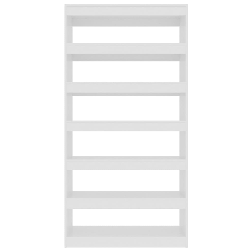 Boekenkast/Kamerscherm 100X30X198 Cm Bewerkt Hout Hoogglans Wit
