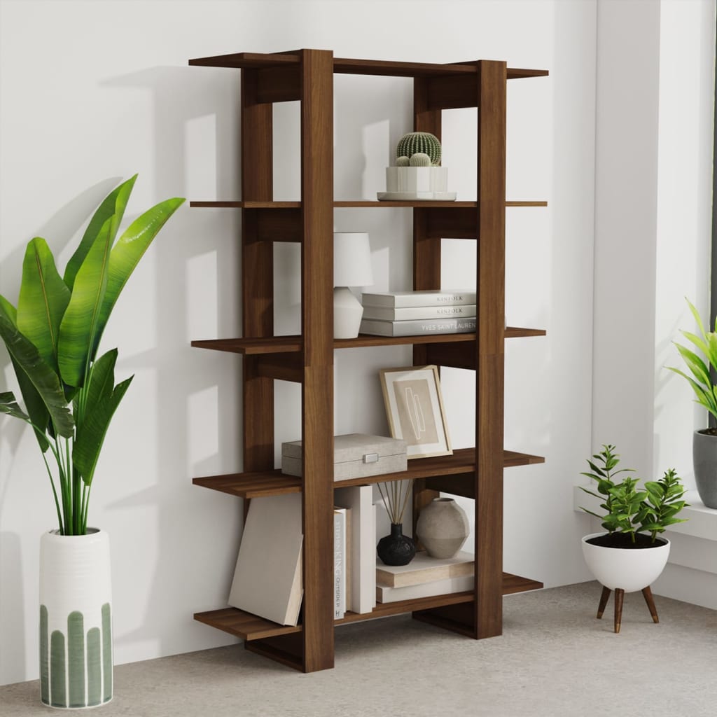 Boekenkast/Kamerscherm 100X30X160 Cm Bruineikenkleurig