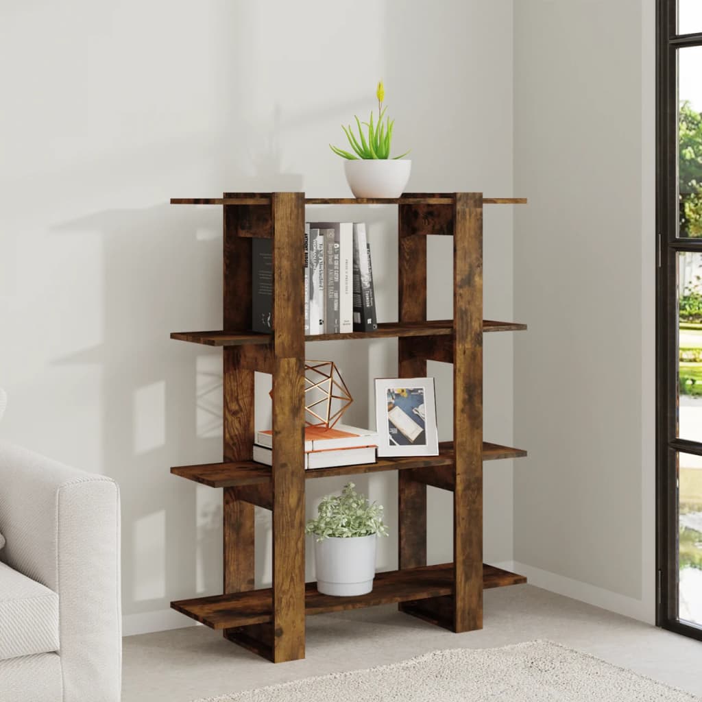 Boekenkast/Kamerscherm 100X30X123,5 Cm Gerookt Eikenkleurig