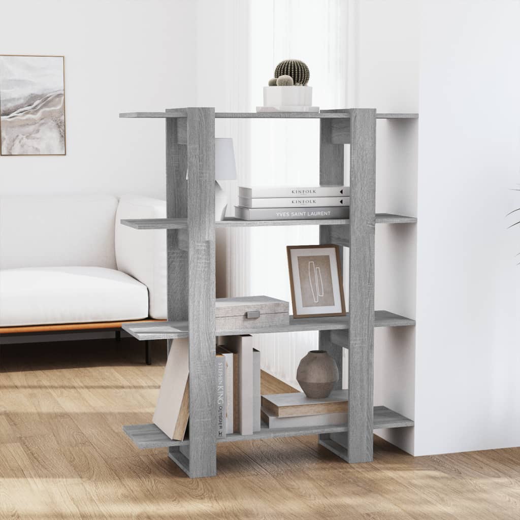 Boekenkast/Kamerscherm 100X30X123,5 Cm Grijs Sonoma Eiken