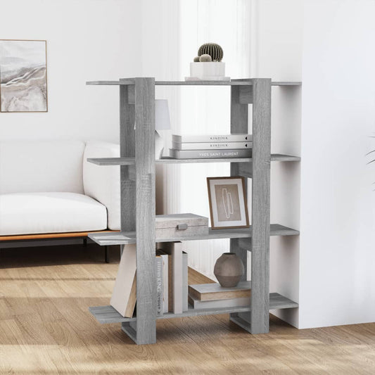 Boekenkast/Kamerscherm 100X30X123,5 Cm Grijs Sonoma Eiken