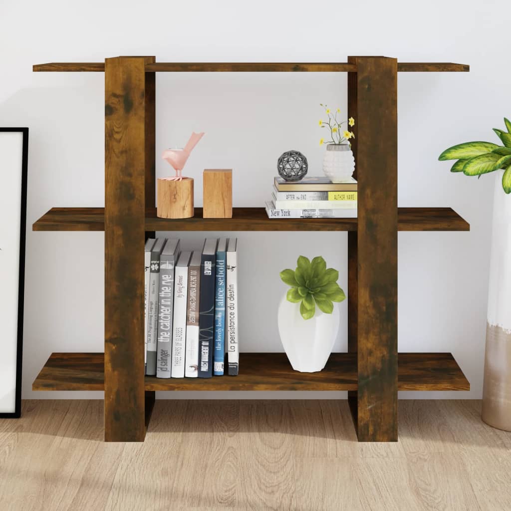 Boekenkast/Kamerscherm 100X30X87 Cm Gerookt Eikenkleurig
