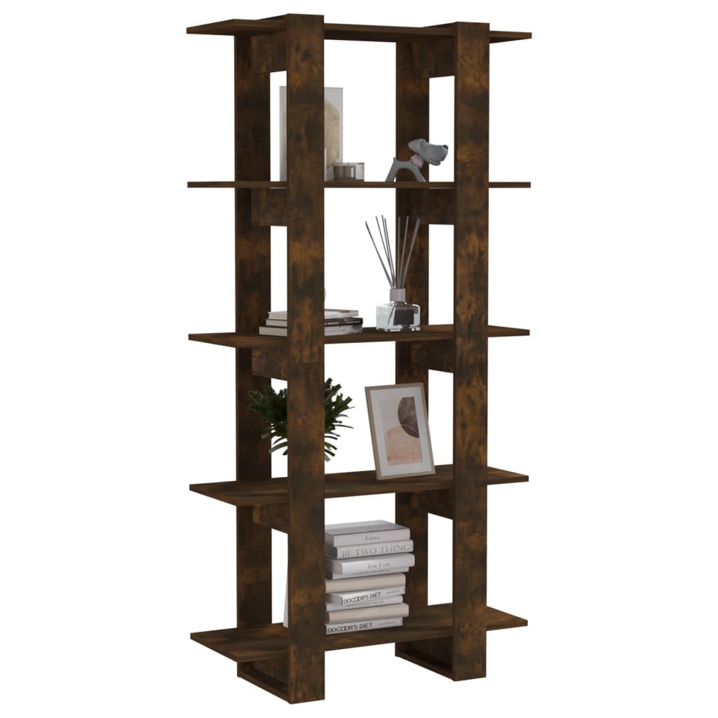 Boekenkast/Kamerscherm 80X30X160 Cm Spaanplaat Gerookt Eiken