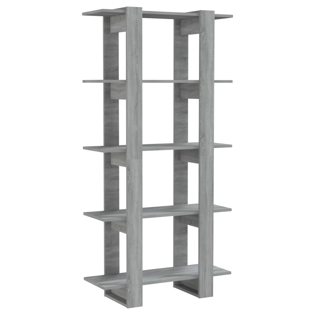 Boekenkast/Kamerscherm 80X30X160 Cm Spaanplaat Grijs Sonoma