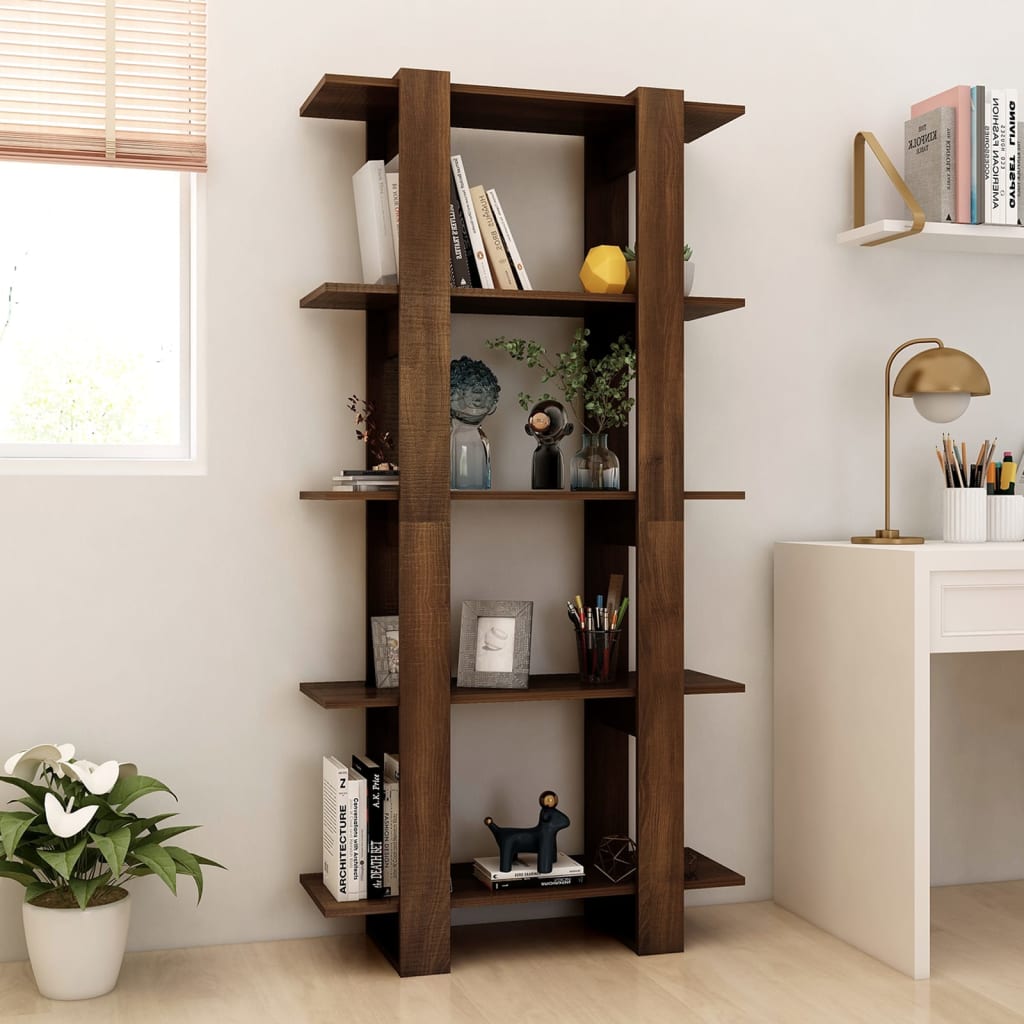 Boekenkast/Kamerscherm 80X30X160 Cm Spaanplaat Bruineikenkleur