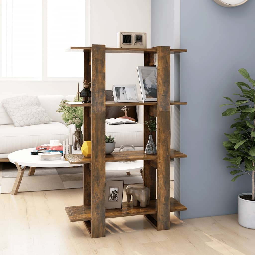Boekenkast/Kamerscherm 80X30X123,5 Cm Gerookt Eikenkleurig