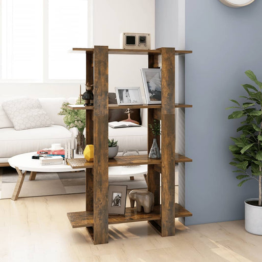 Boekenkast/Kamerscherm 80X30X123,5 Cm Gerookt Eikenkleurig