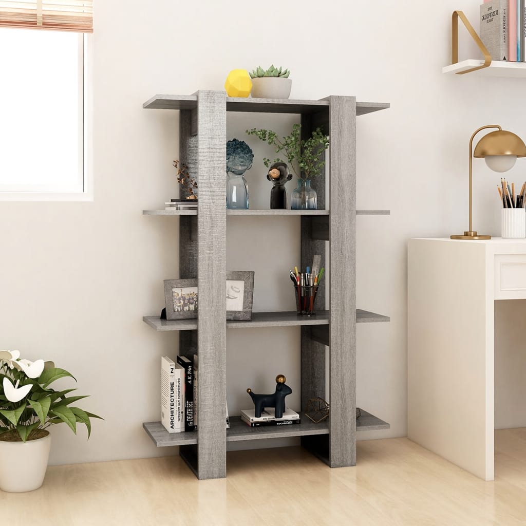 Boekenkast/Kamerscherm 80X30X123,5 Cm Grijs Sonoma Eikenkleurig