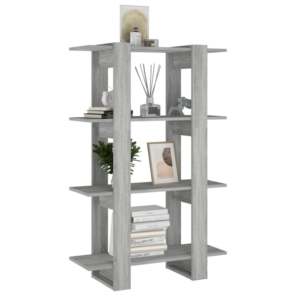 Boekenkast/Kamerscherm 80X30X123,5 Cm Grijs Sonoma Eikenkleurig