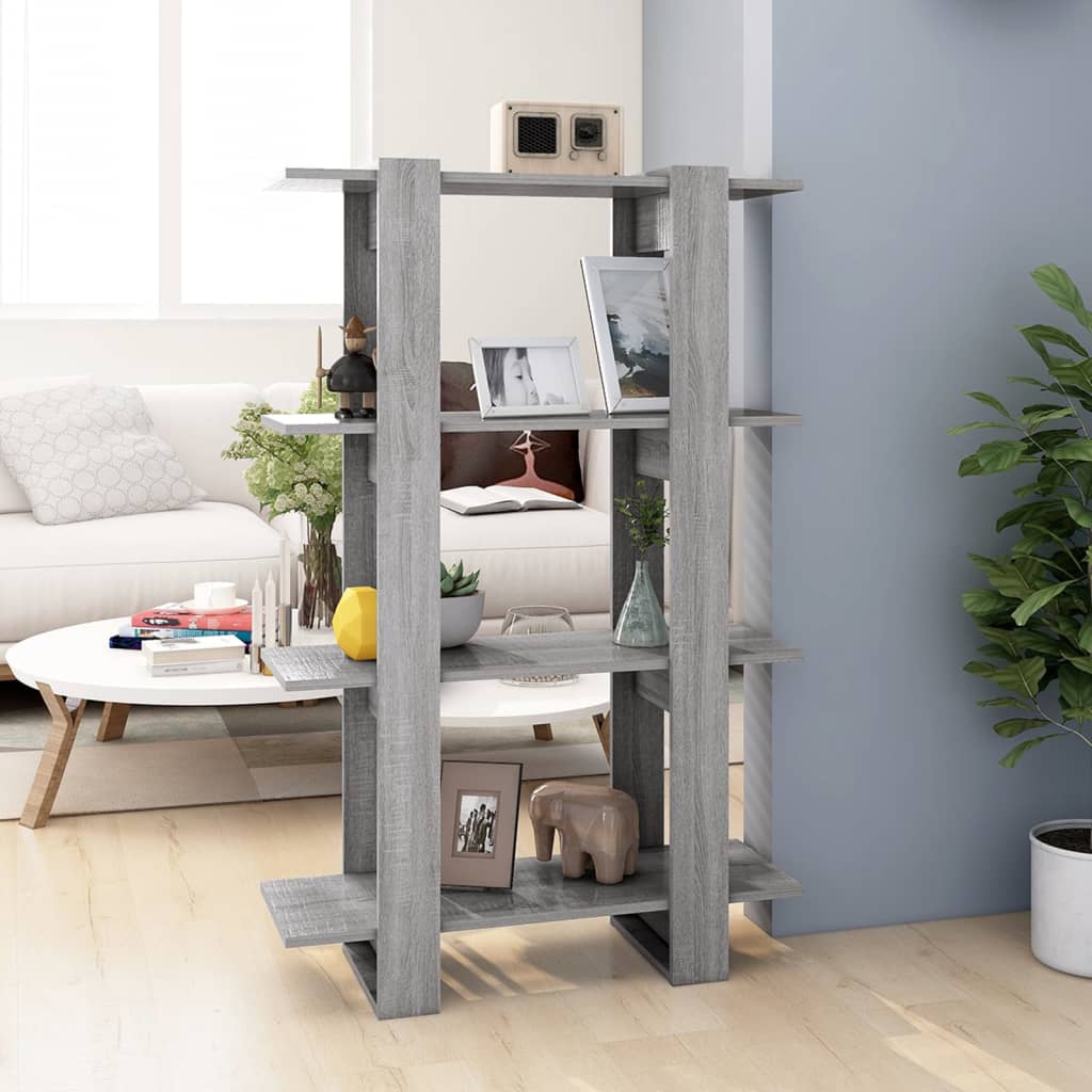 Boekenkast/Kamerscherm 80X30X123,5 Cm Grijs Sonoma Eikenkleurig