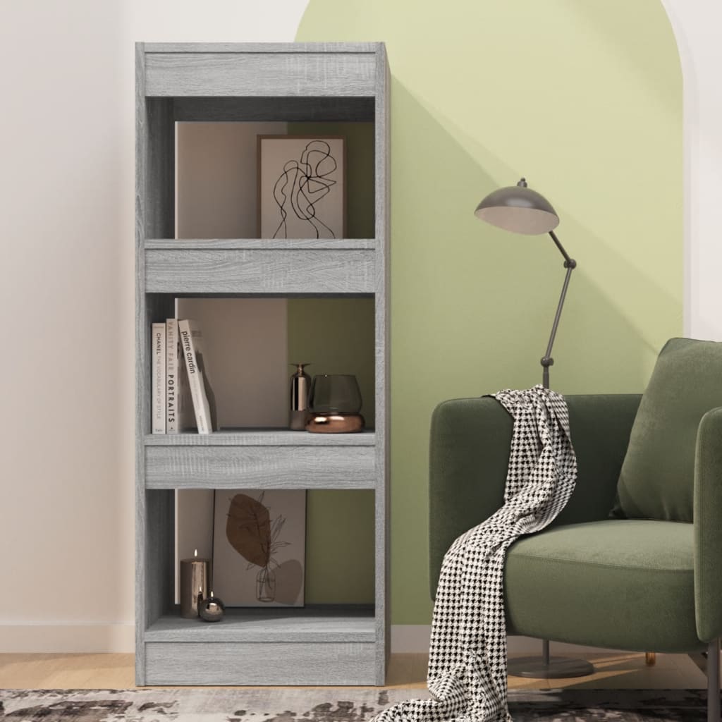 Boekenkast/Kamerscherm 40X30X103 Cm Spaanplaat Grijs Sonoma