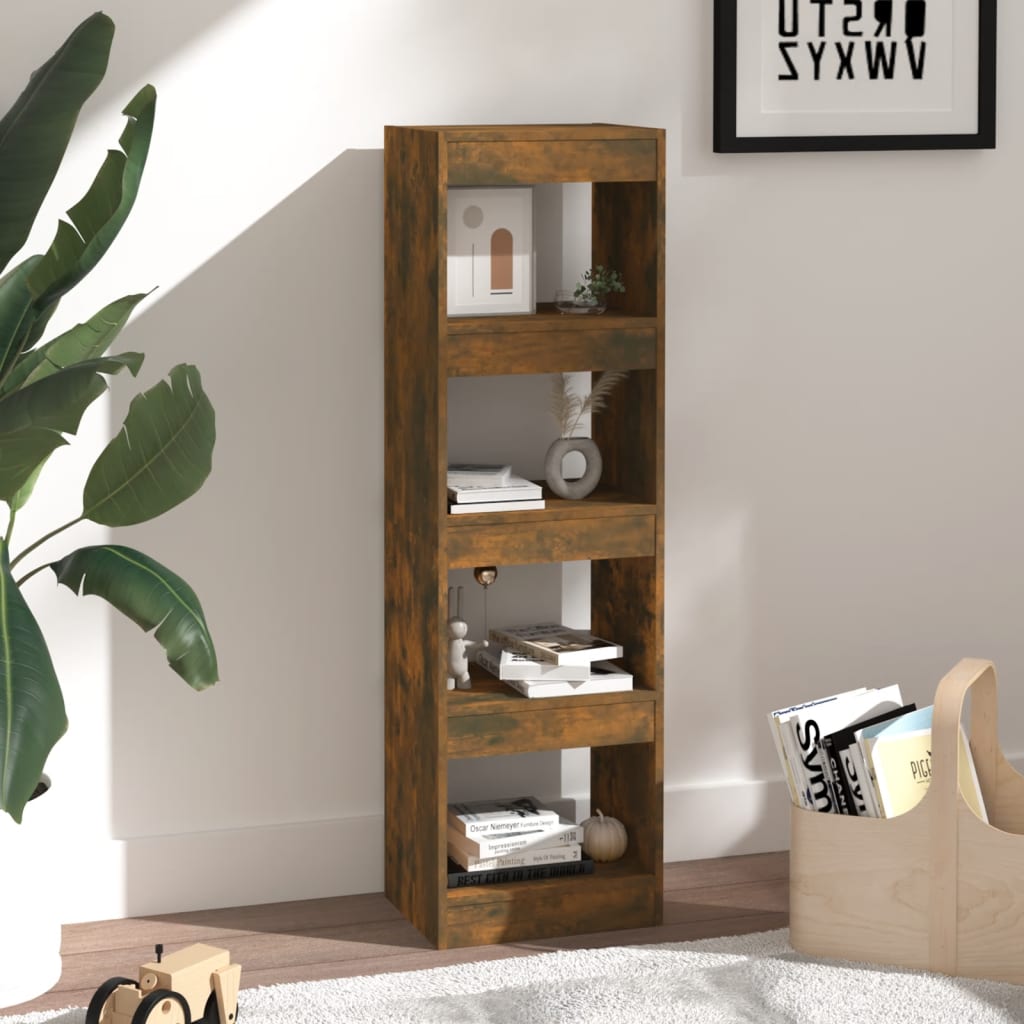 Boekenkast/Kamerscherm 40X30X135 Cm Gerookt Eikenkleurig