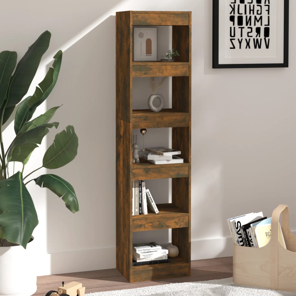 Boekenkast/Kamerscherm 40X30X166 Cm Gerookt Eikenkleurig