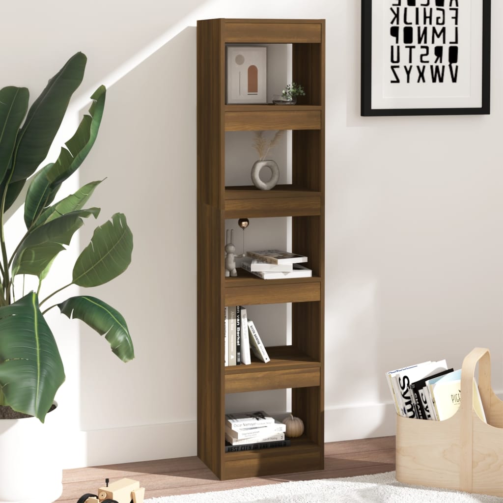 Boekenkast/Kamerscherm 40X30X166 Cm Bruineikenkleurig