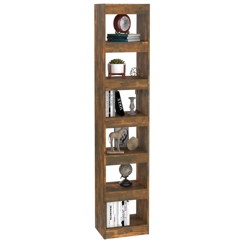 Boekenkast/Kamerscherm 40X30X198 Cm Gerookt Eikenkleurig