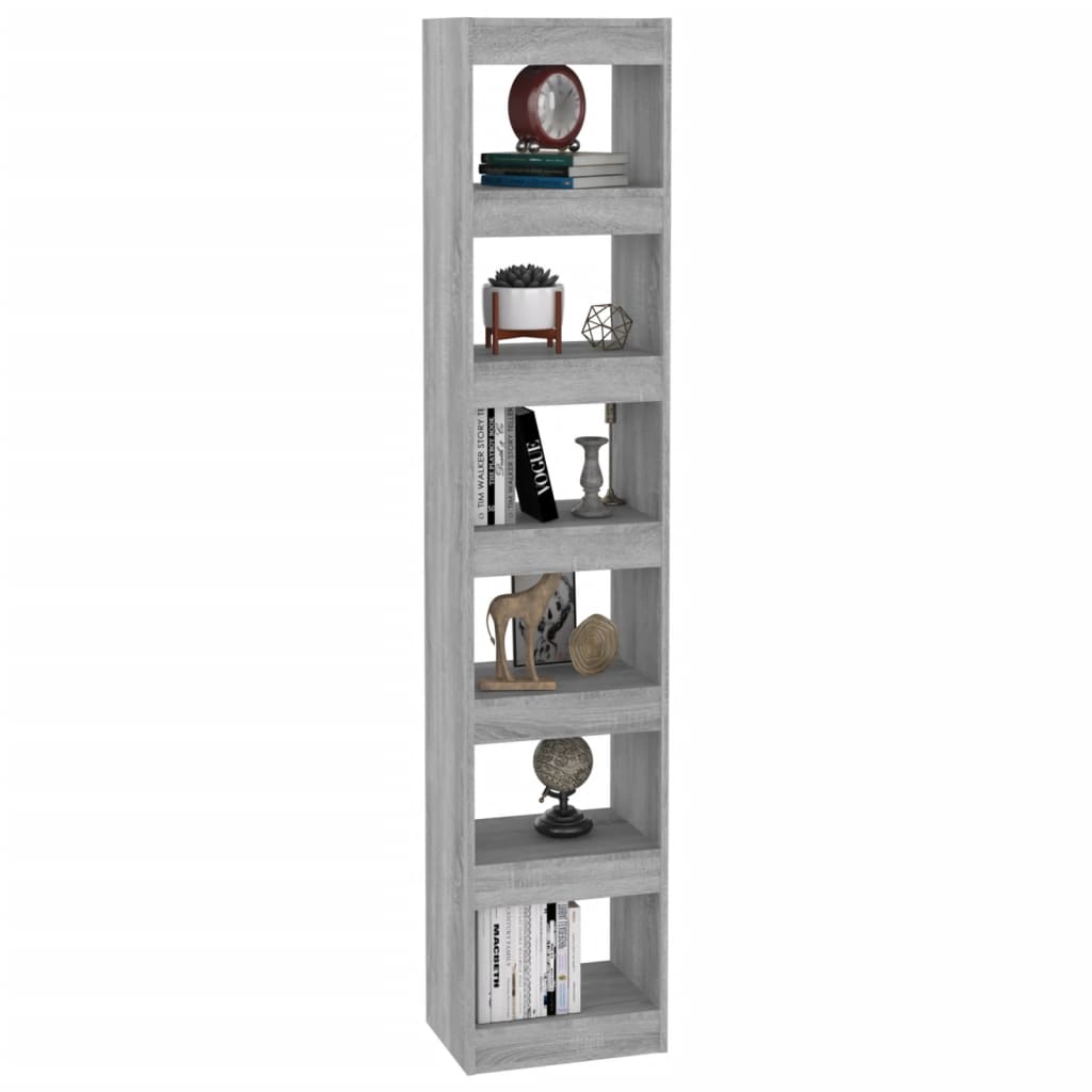 Boekenkast/Kamerscherm 40X30X198 Cm Grijs Sonoma Eikenkleurig