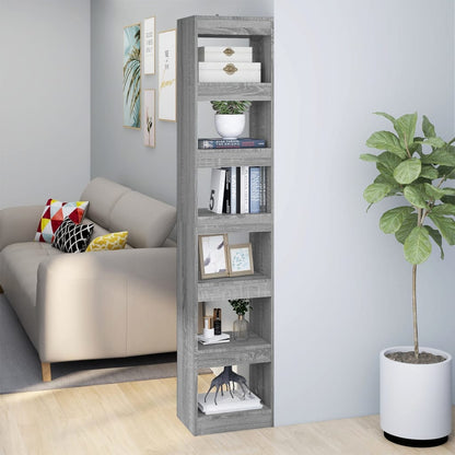 Boekenkast/Kamerscherm 40X30X198 Cm Grijs Sonoma Eikenkleurig