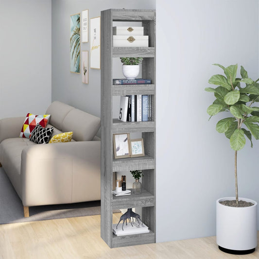 Boekenkast/Kamerscherm 40X30X198 Cm Grijs Sonoma Eikenkleurig