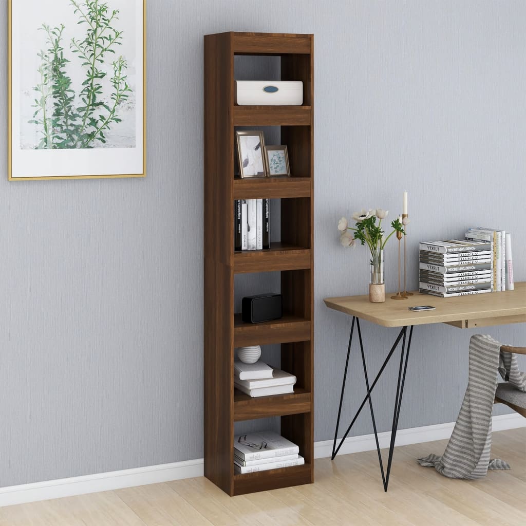 Boekenkast/Kamerscherm 40X30X198 Cm Bruineikenkleurig