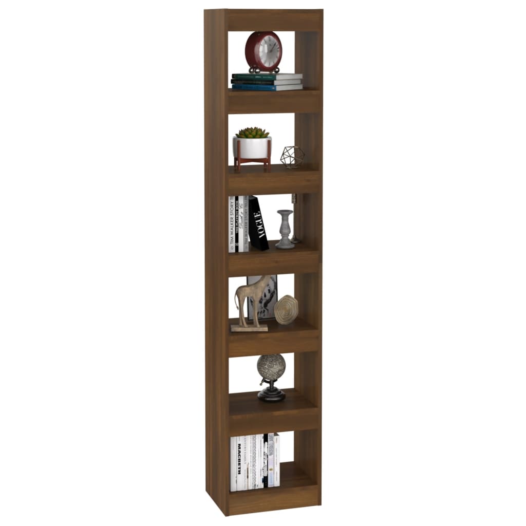 Boekenkast/Kamerscherm 40X30X198 Cm Bruineikenkleurig