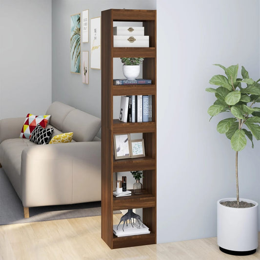 Boekenkast/Kamerscherm 40X30X198 Cm Bruineikenkleurig