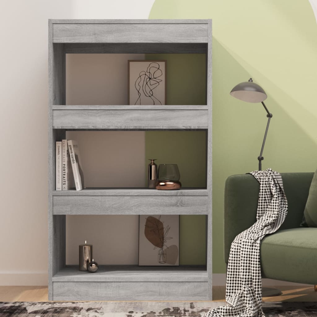 Boekenkast/Kamerscherm 60X30X103 Cm Spaanplaat Grijs Sonoma