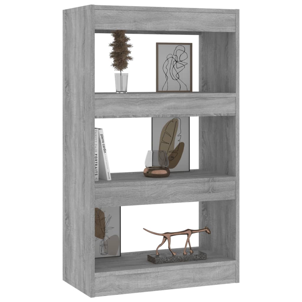 Boekenkast/Kamerscherm 60X30X103 Cm Spaanplaat Grijs Sonoma