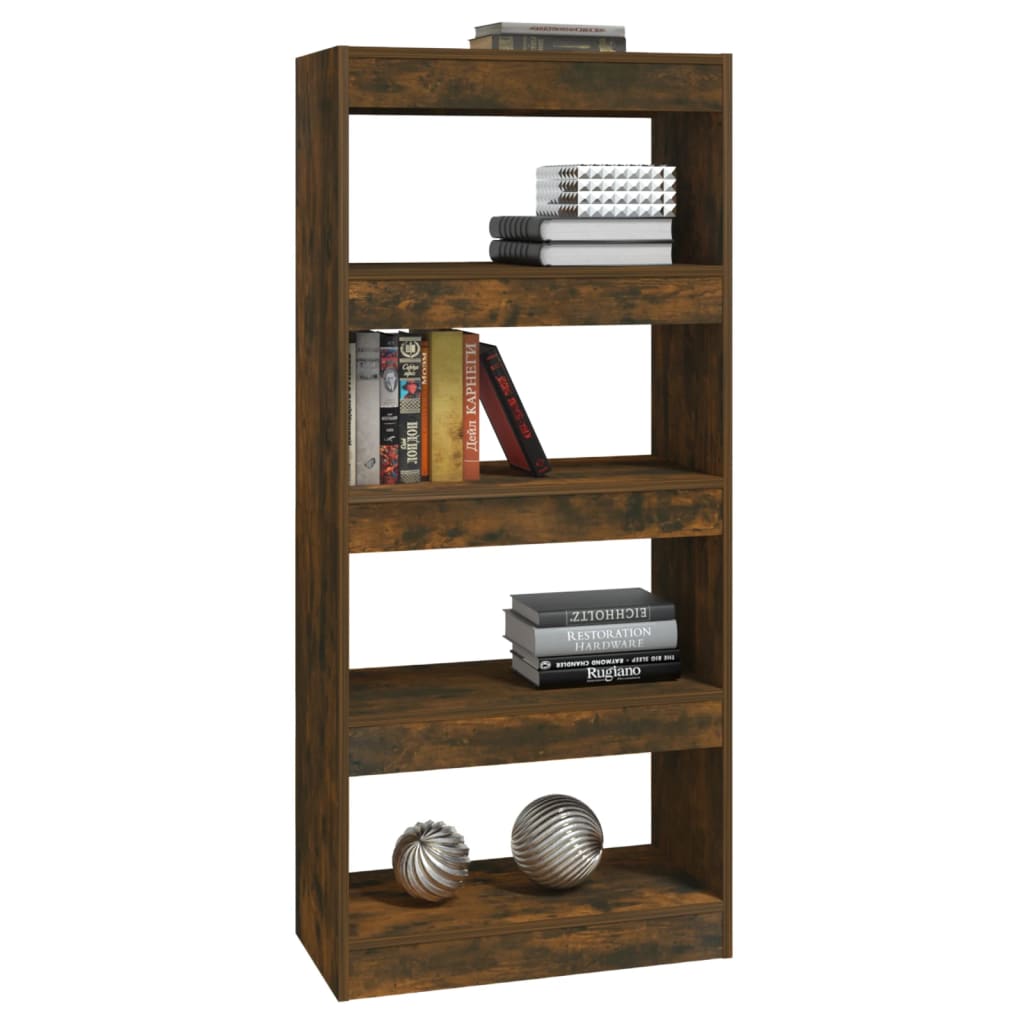 Boekenkast/Kamerscherm 60X30X135 Cm Bewerkt Hout Gerookt Eiken