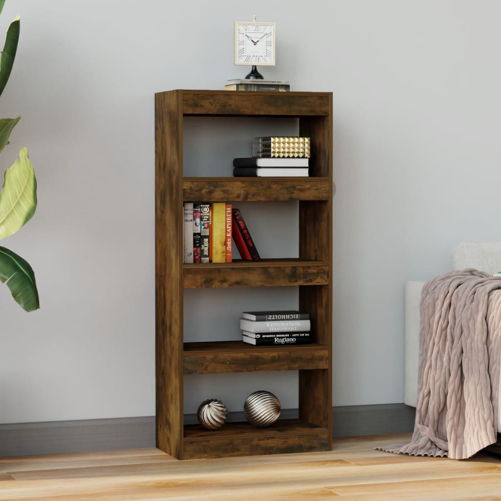 Boekenkast/Kamerscherm 60X30X135 Cm Bewerkt Hout Gerookt Eiken