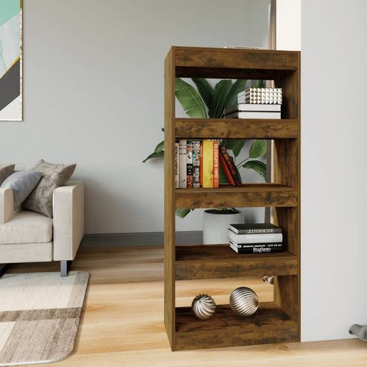 Boekenkast/Kamerscherm 60X30X135 Cm Bewerkt Hout Gerookt Eiken