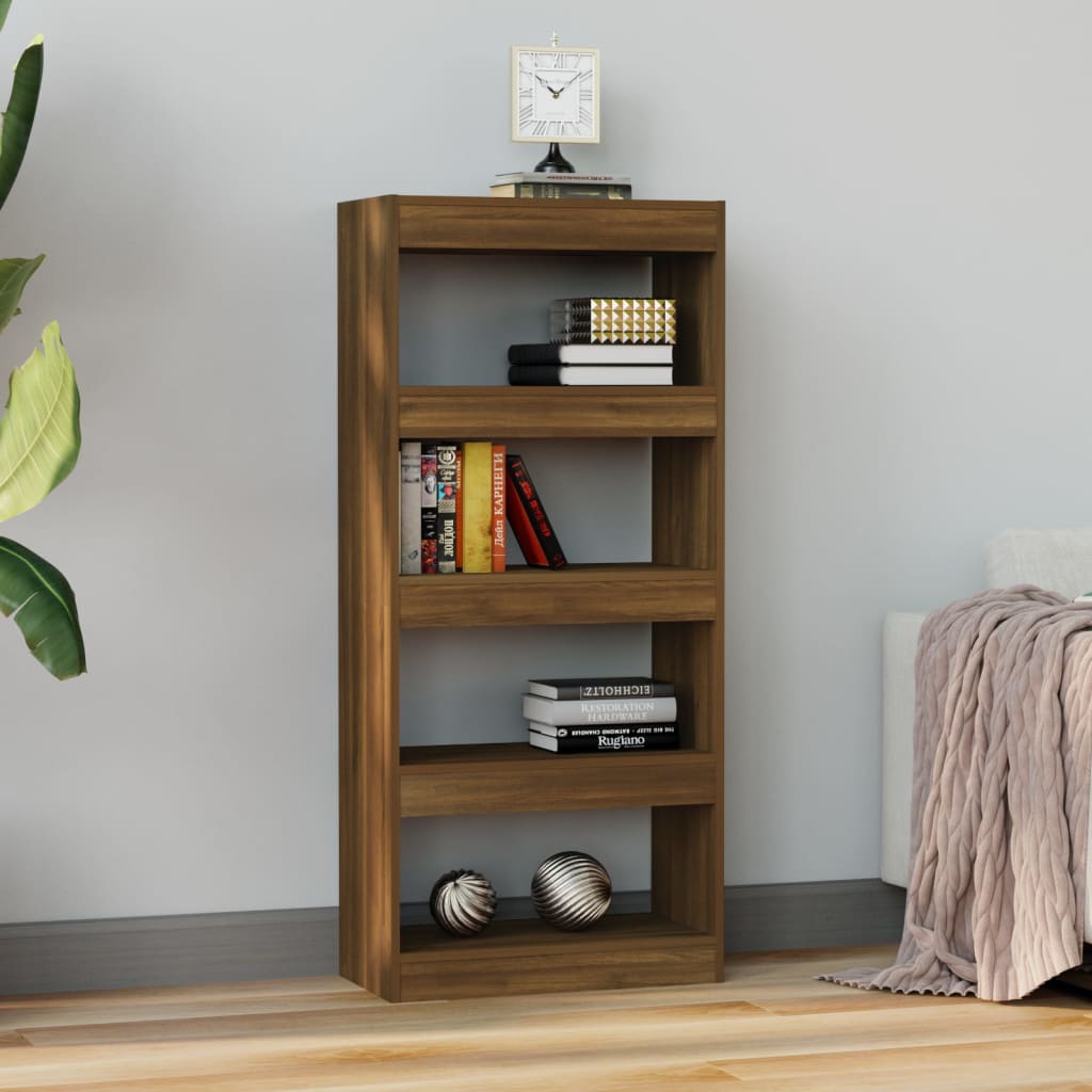 Boekenkast/Kamerscherm 60X30X135 Cm Bewerkt Hout Bruineiken