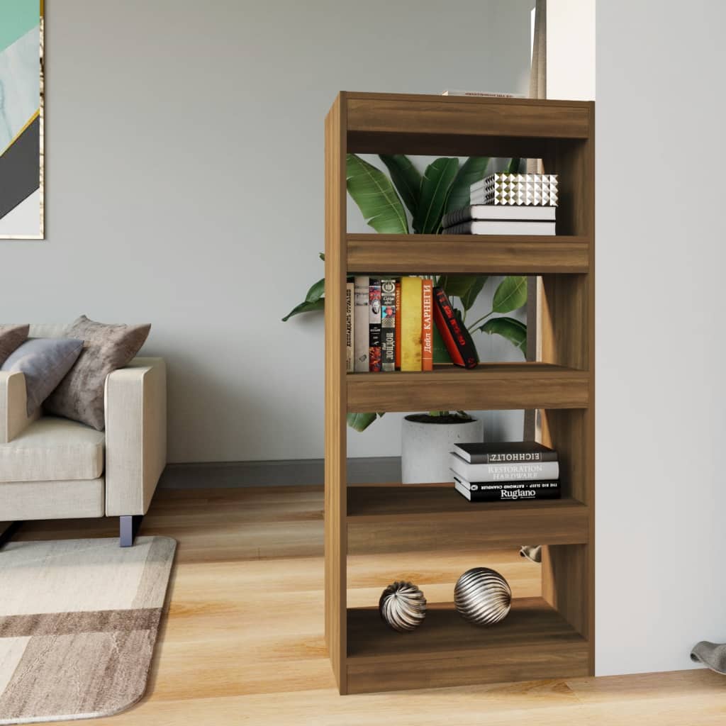 Boekenkast/Kamerscherm 60X30X135 Cm Bewerkt Hout Bruineiken