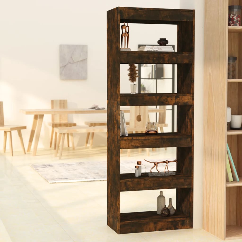 Boekenkast/Kamerscherm 60X30X166 Cm Spaanplaat Gerookt Eiken
