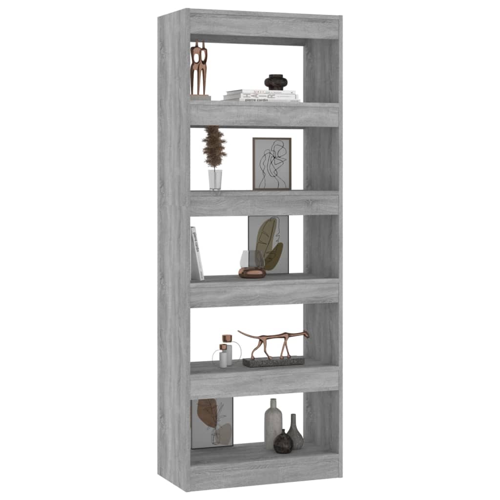 Boekenkast/Kamerscherm 60X30X166 Cm Spaanplaat Grijs Sonoma