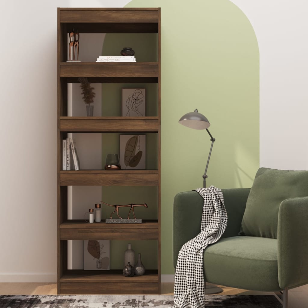 Boekenkast/Kamerscherm 60X30X166 Cm Spaanplaat Bruineikenkleur
