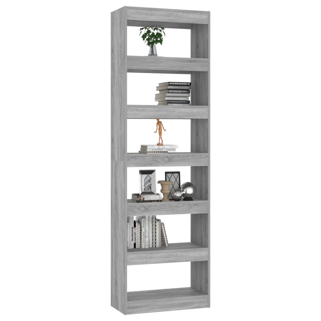 Boekenkast/Kamerscherm 60X30X198 Cm Grijs Sonoma Eikenkleurig