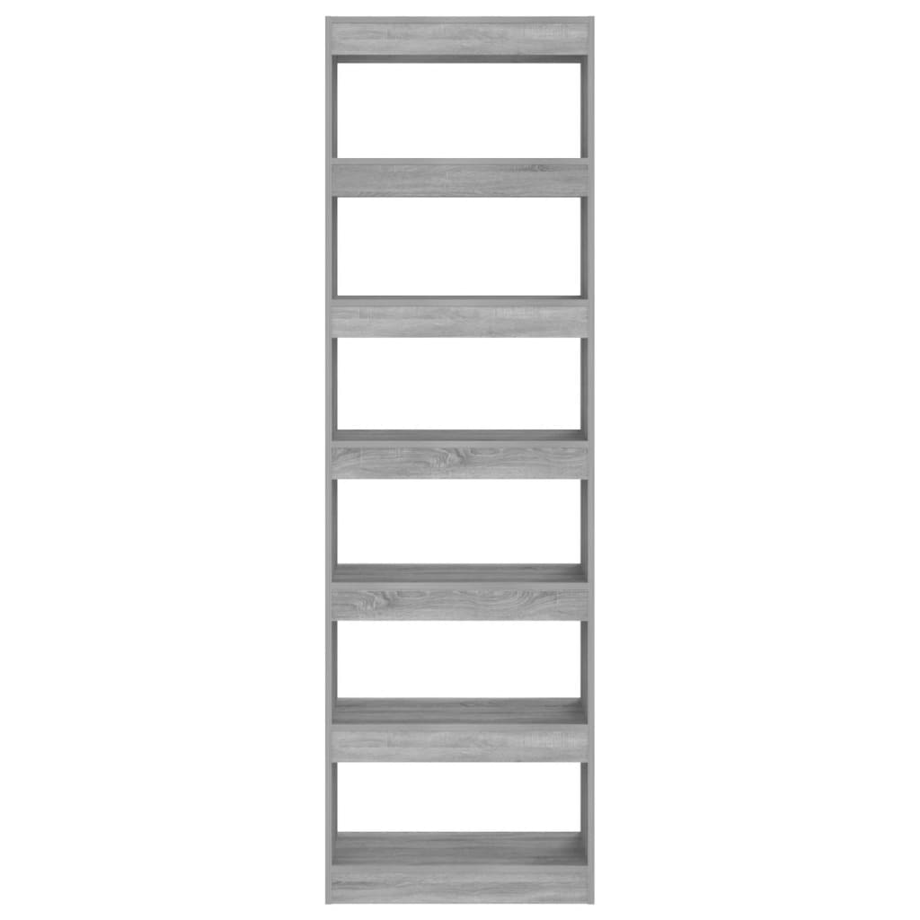 Boekenkast/Kamerscherm 60X30X198 Cm Grijs Sonoma Eikenkleurig