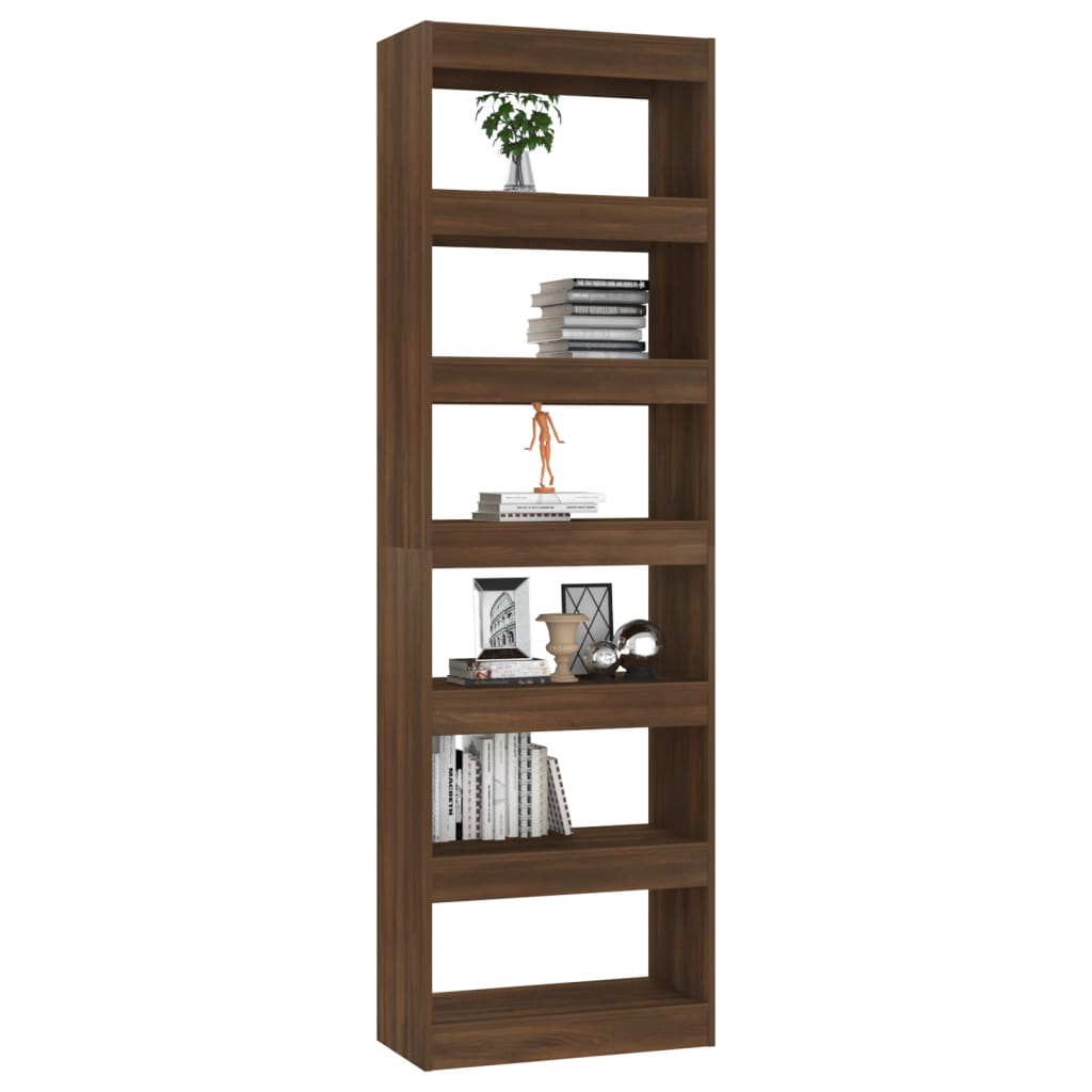 Boekenkast/Kamerscherm 60X30X198 Cm Bruineikenkleurig