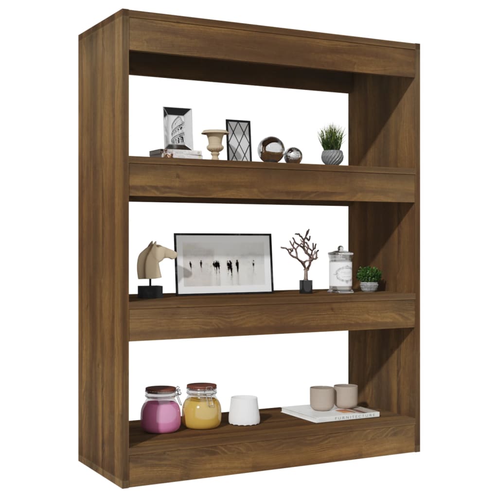 Boekenkast/Kamerscherm 80X30X103 Cm Bewerkt Hout Bruineiken