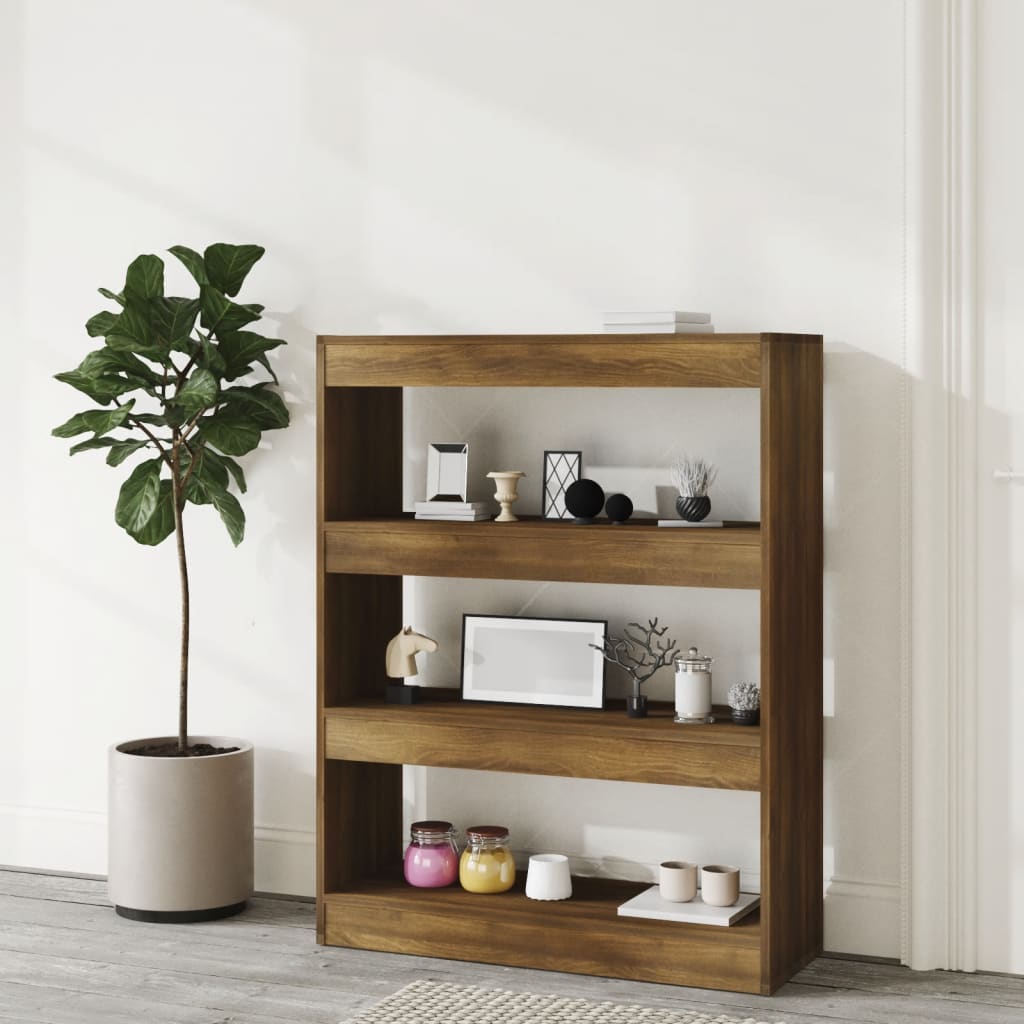 Boekenkast/Kamerscherm 80X30X103 Cm Bewerkt Hout Bruineiken