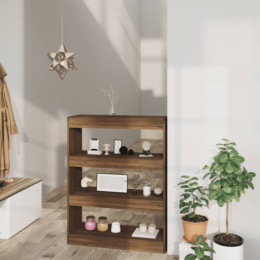 Boekenkast/Kamerscherm 80X30X103 Cm Bewerkt Hout Bruineiken