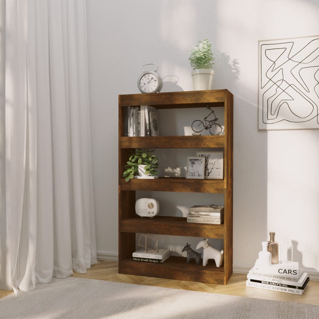 Boekenkast/Kamerscherm 80X30X135 Cm Spaanplaat Gerookt Eiken